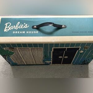 Vintage Barbie Dream House Carry Case in Teal and Black